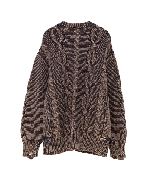 Breached Cable Knit Sweater