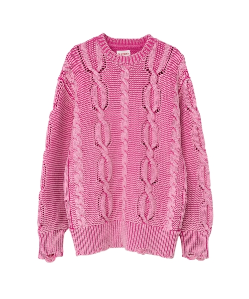 Breached Cable Knit Sweater