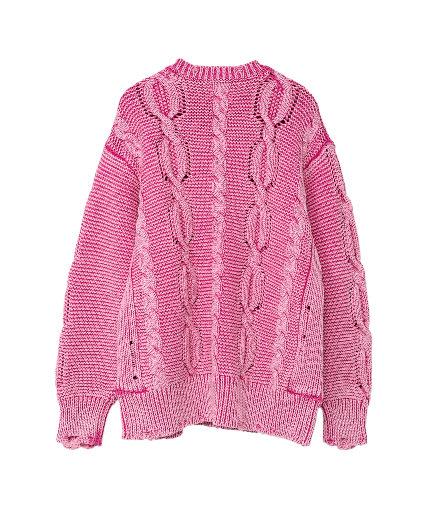 Breached Cable Knit Sweater