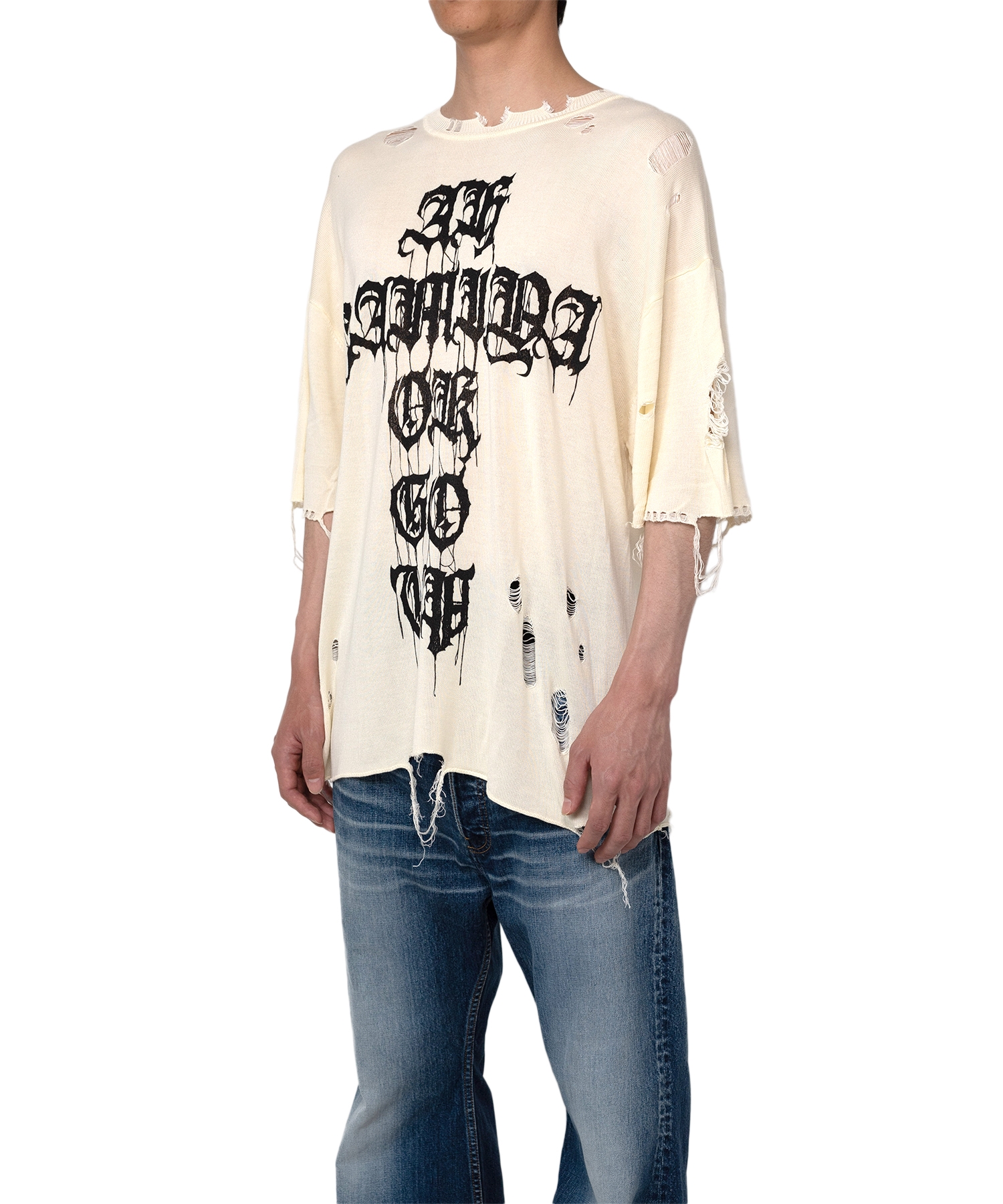 Words Printed Knit T-shirt