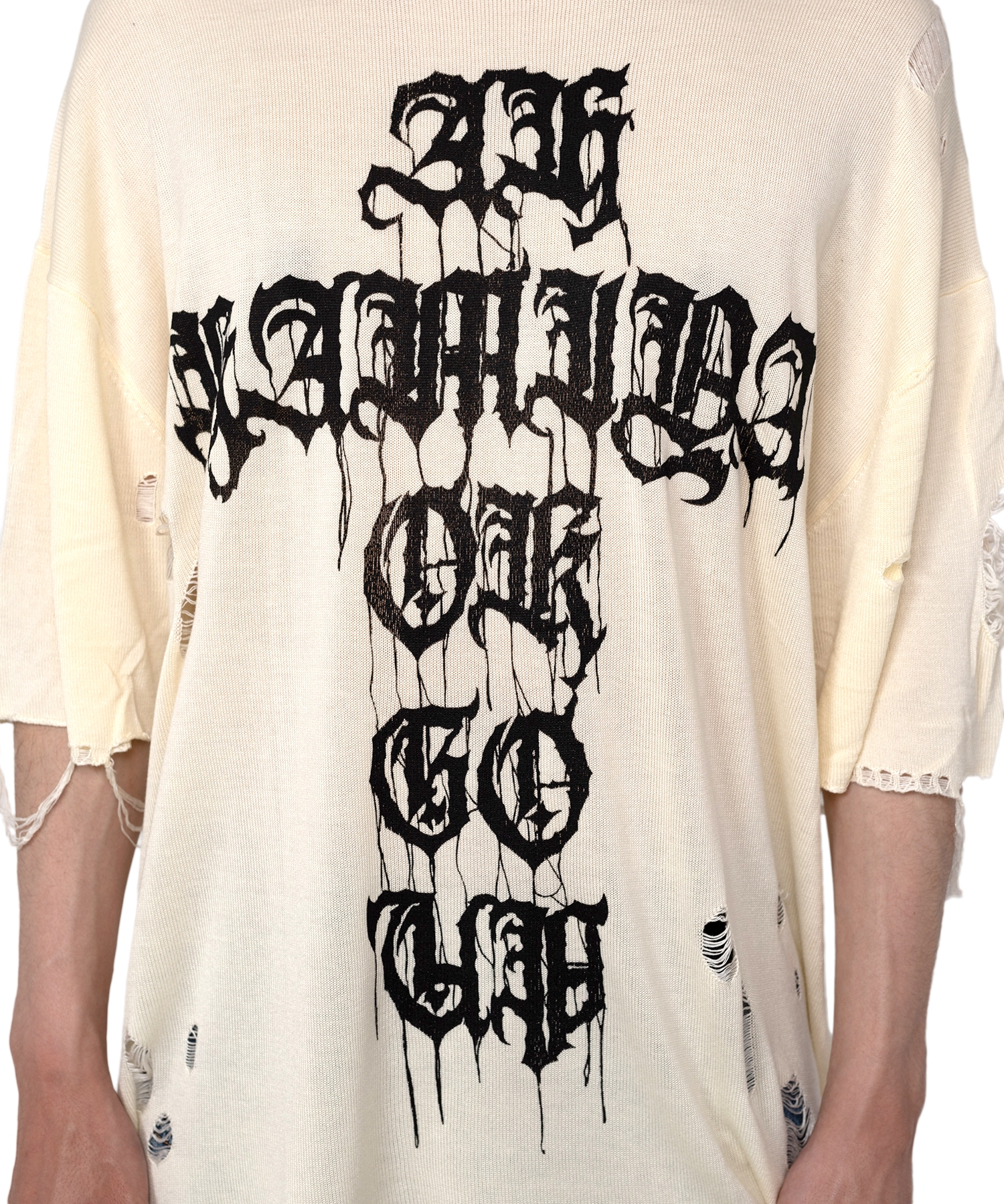 Words Printed Knit T-shirt