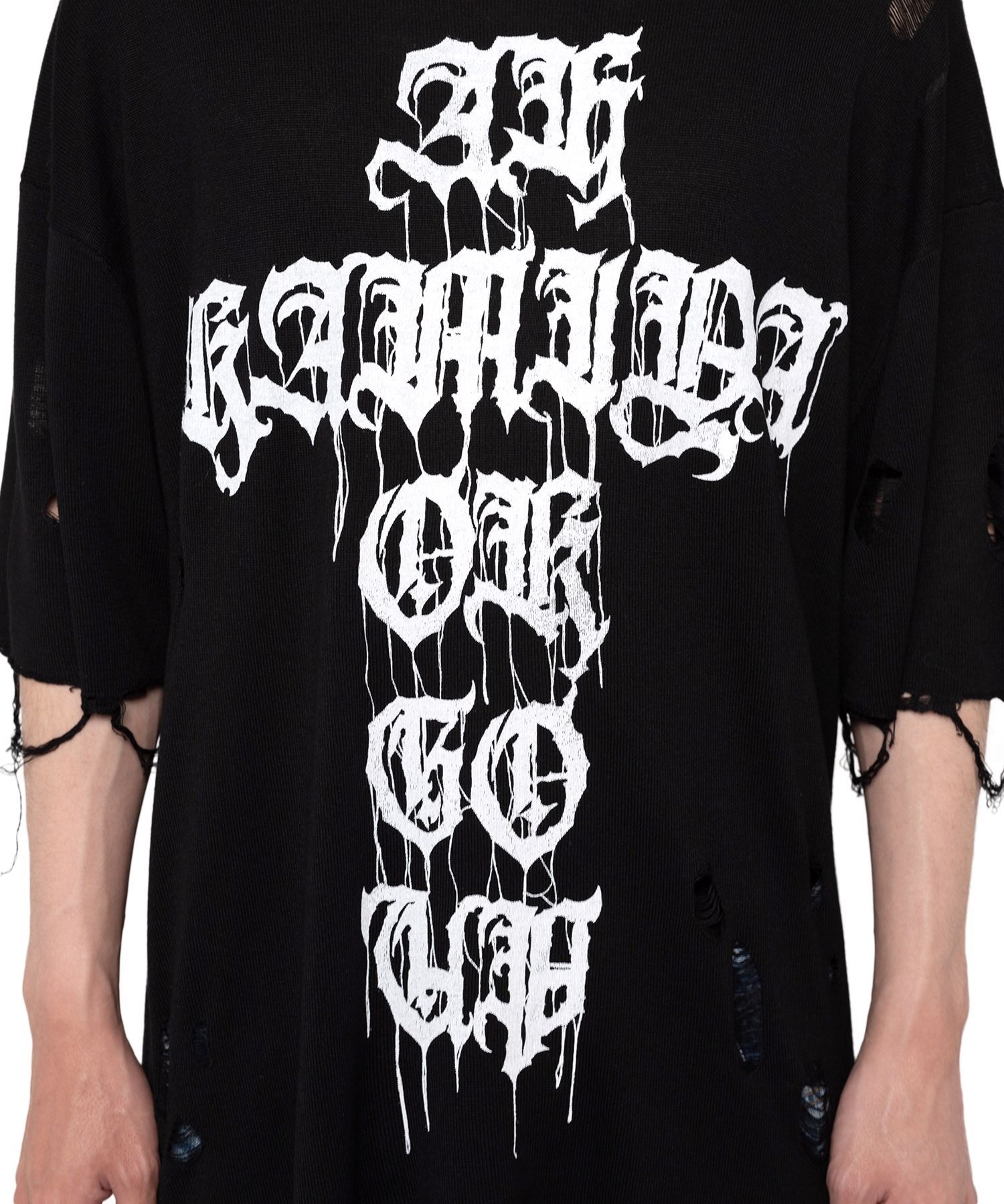 Words Printed Knit T-shirt