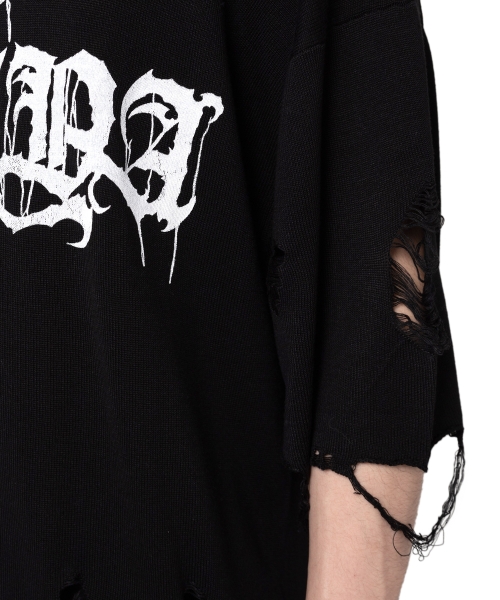 Words Printed Knit T-shirt