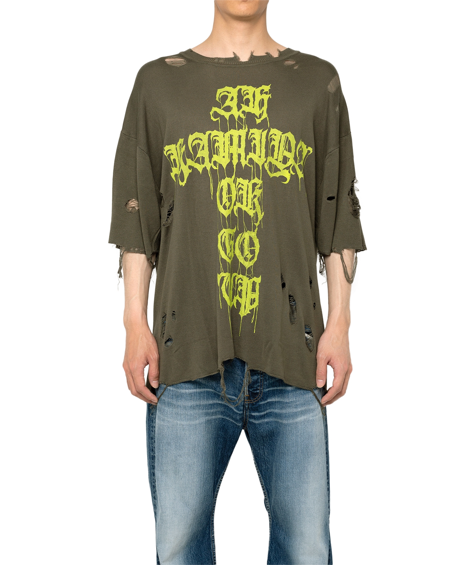 Words Printed Knit T-shirt