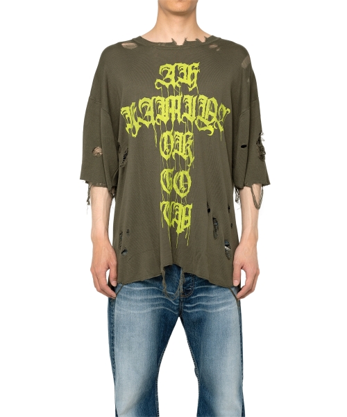 Words Printed Knit T-shirt