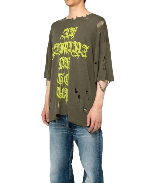 Words Printed Knit T-shirt