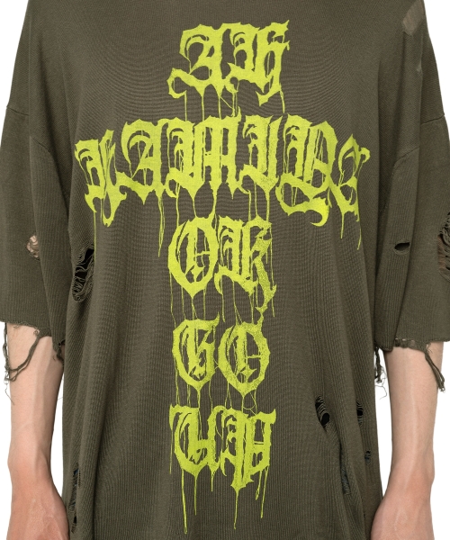 Words Printed Knit T-shirt