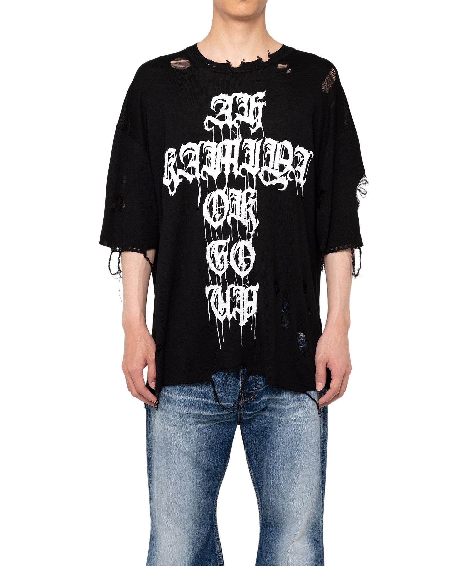 Words Printed Knit T-shirt