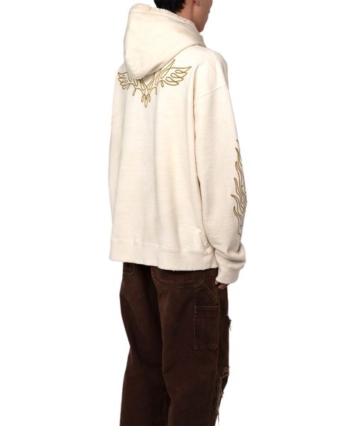 "ROPE" Bleached Zip-up Hooded Sweatshirt