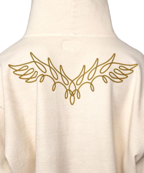 "ROPE" Bleached Zip-up Hooded Sweatshirt