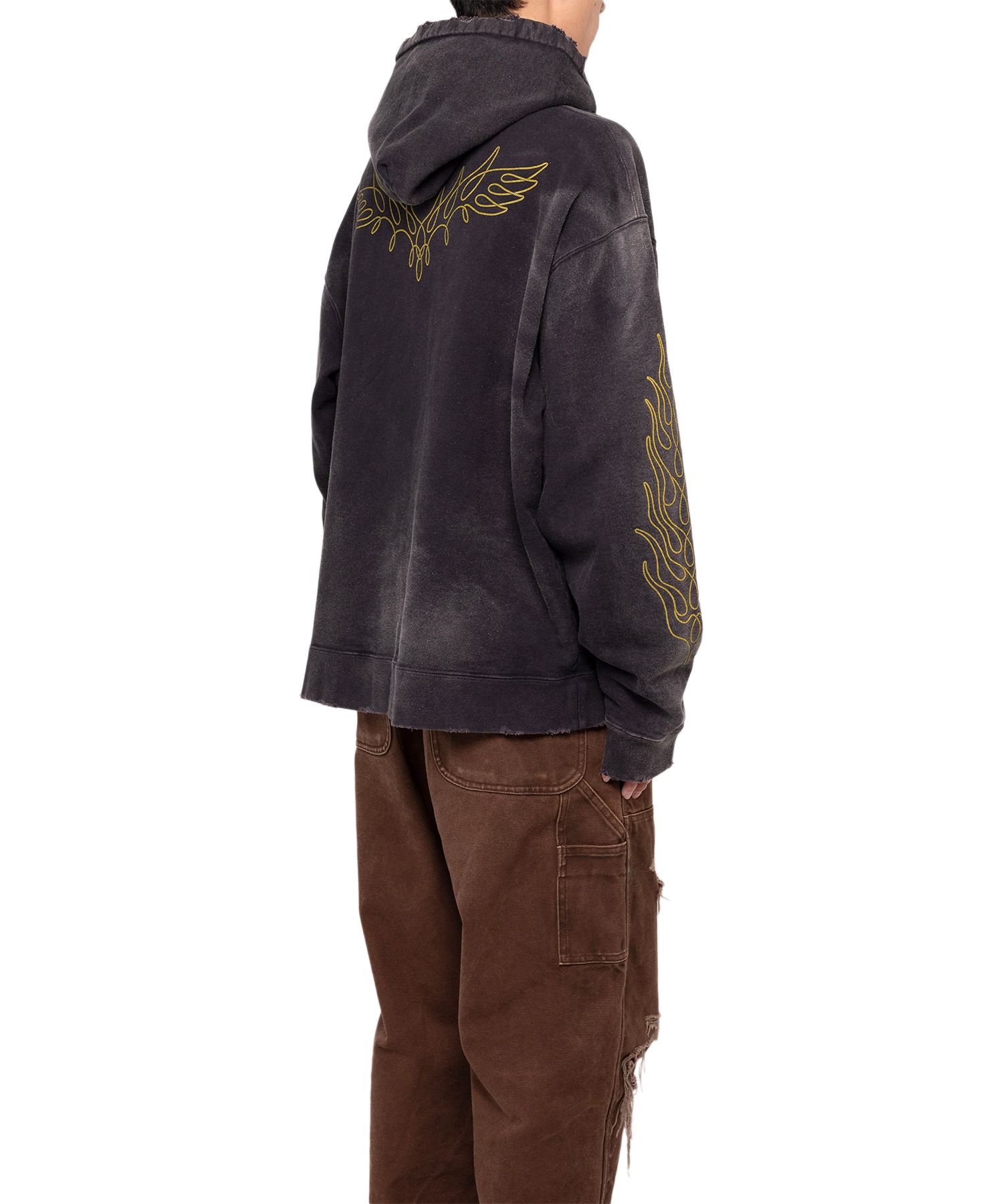 "ROPE" Bleached Zip-up Hooded Sweatshirt