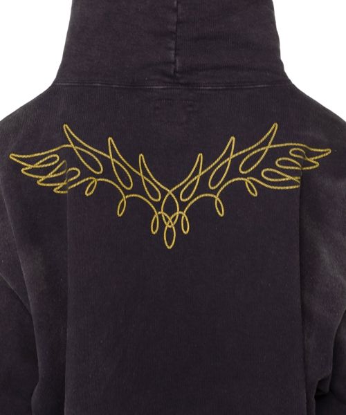 "ROPE" Bleached Zip-up Hooded Sweatshirt