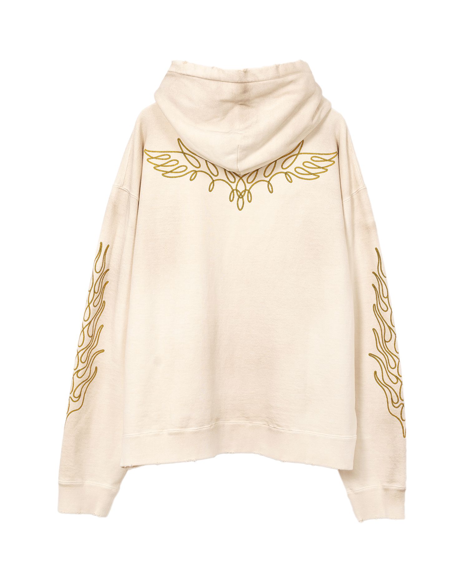 "ROPE" Bleached Zip-up Hooded Sweatshirt
