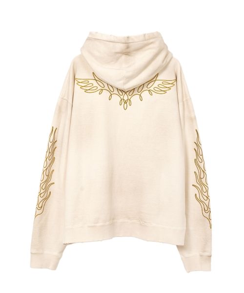 "ROPE" Bleached Zip-up Hooded Sweatshirt