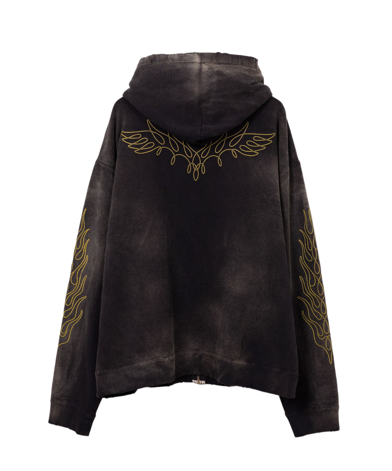 "ROPE" Bleached Zip-up Hooded Sweatshirt