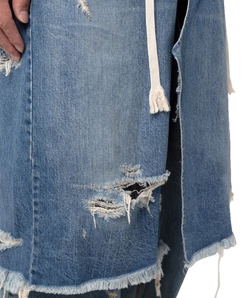 ミハラヤスヒロ　Light Denim Reconstructed Skirt ミハラヤスヒロLight Denim Reconstructed Skirt