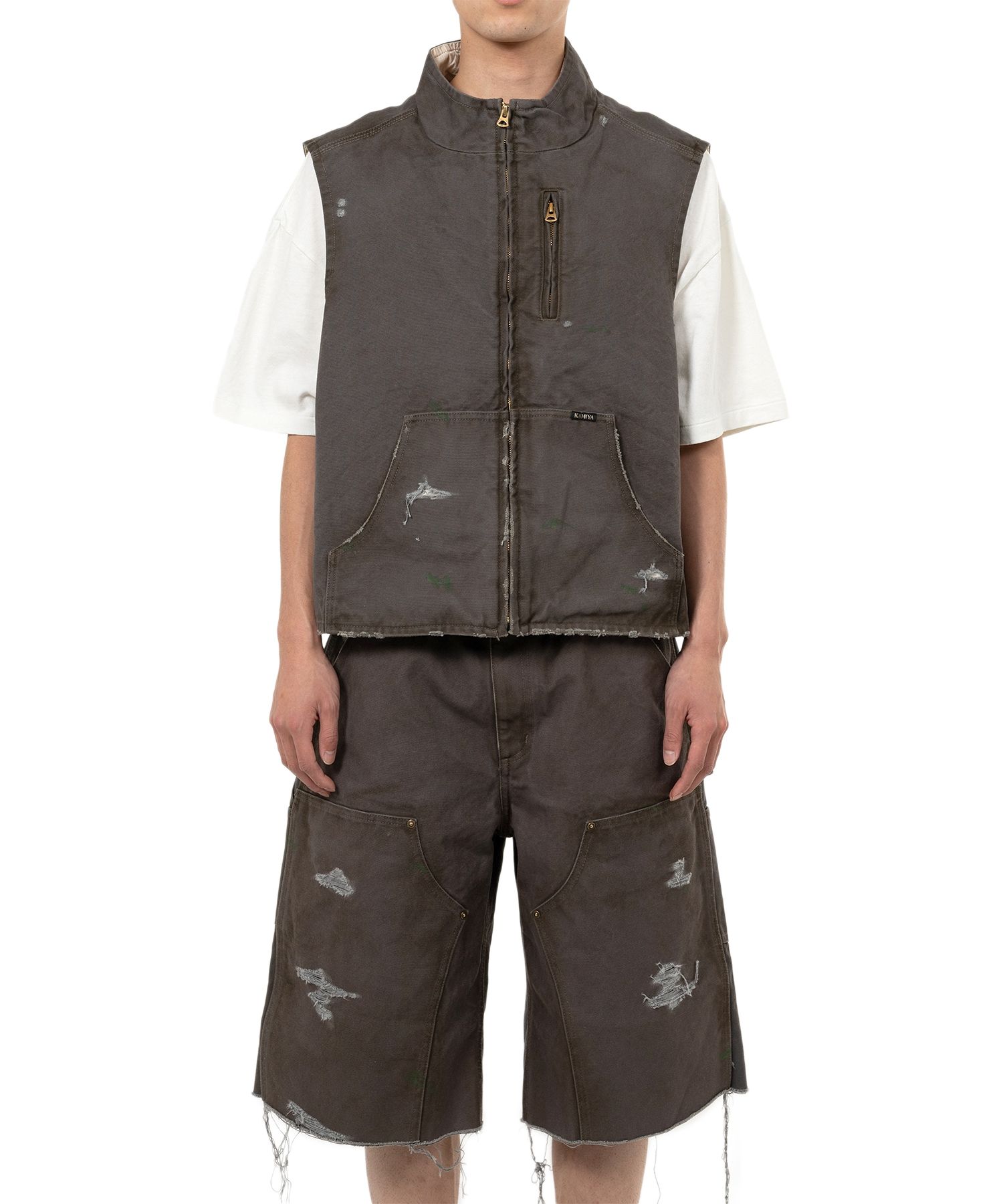 YANYAN/ヤンヤン　Linen Mabo VEST サイズM YANYAN Linen Mabo VEST Size M