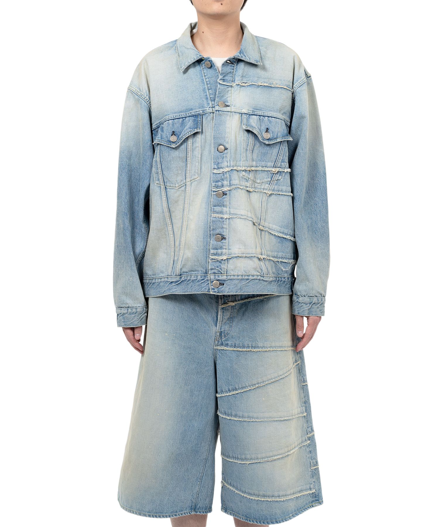 "FULLCOUNT X KAMIYA" Switching Denim Jacket