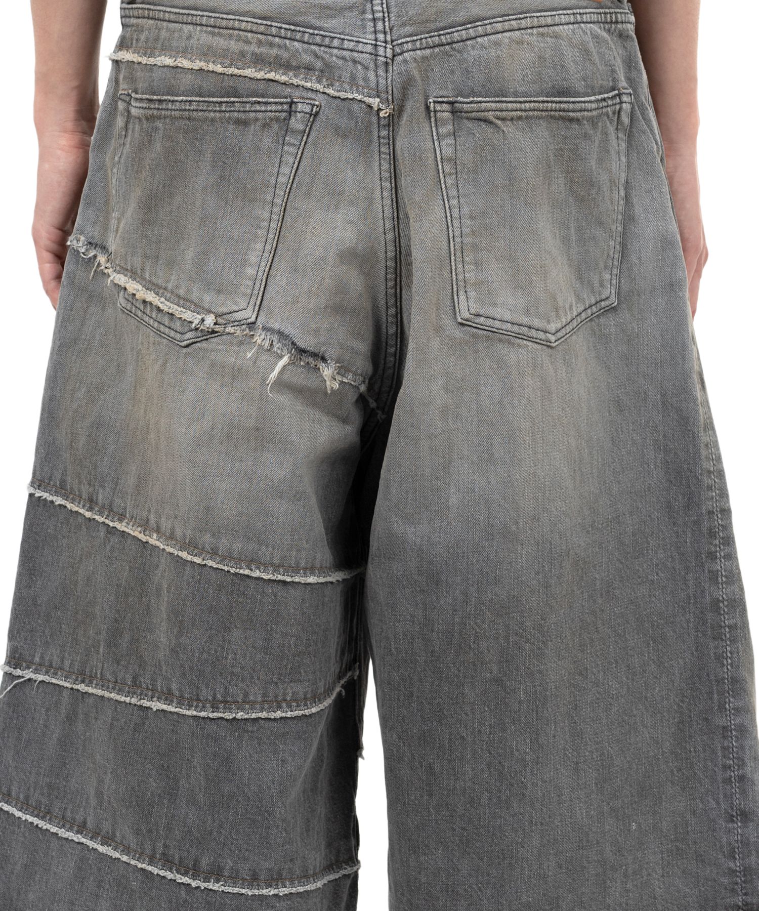 "FULLCOUNT X KAMIYA" Switching Denim Wide Bermuda Pants