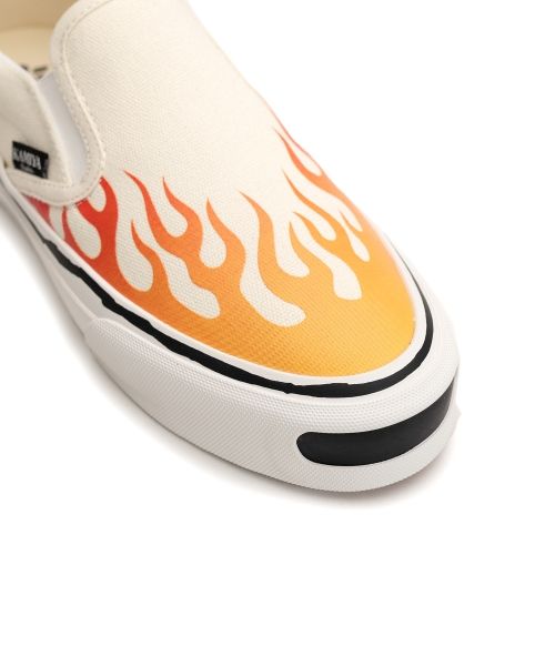 "Cornell"Fire Pattern Vulcanized Slip on Sneaker
