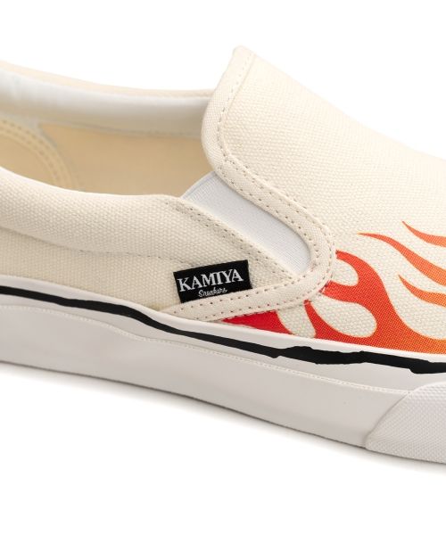 "Cornell"Fire Pattern Vulcanized Slip on Sneaker