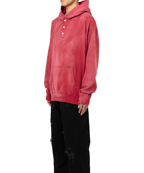 Distressed Henry Neck Hoodie