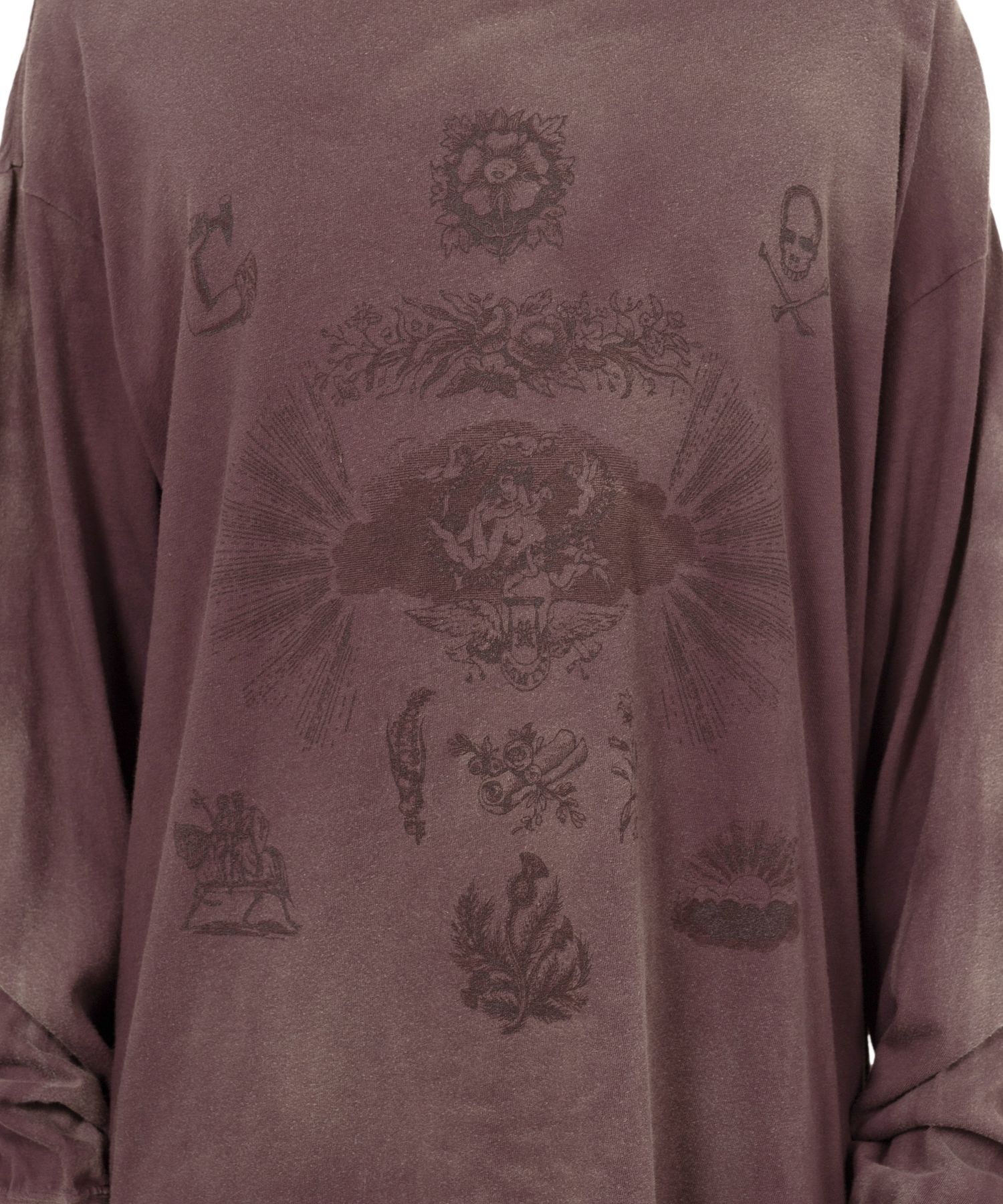 “ADVERTISING ART” Distressed L/S T-shirt