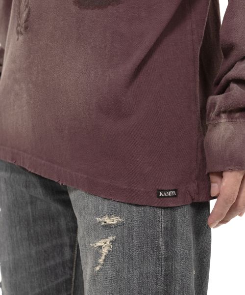 “ADVERTISING ART” Distressed L/S T-shirt