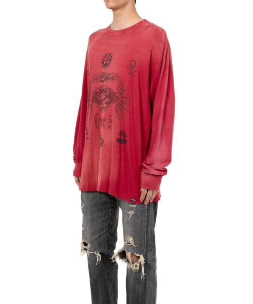 “ADVERTISING ART” Distressed L/S T-shirt