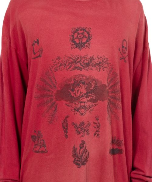 “ADVERTISING ART” Distressed L/S T-shirt