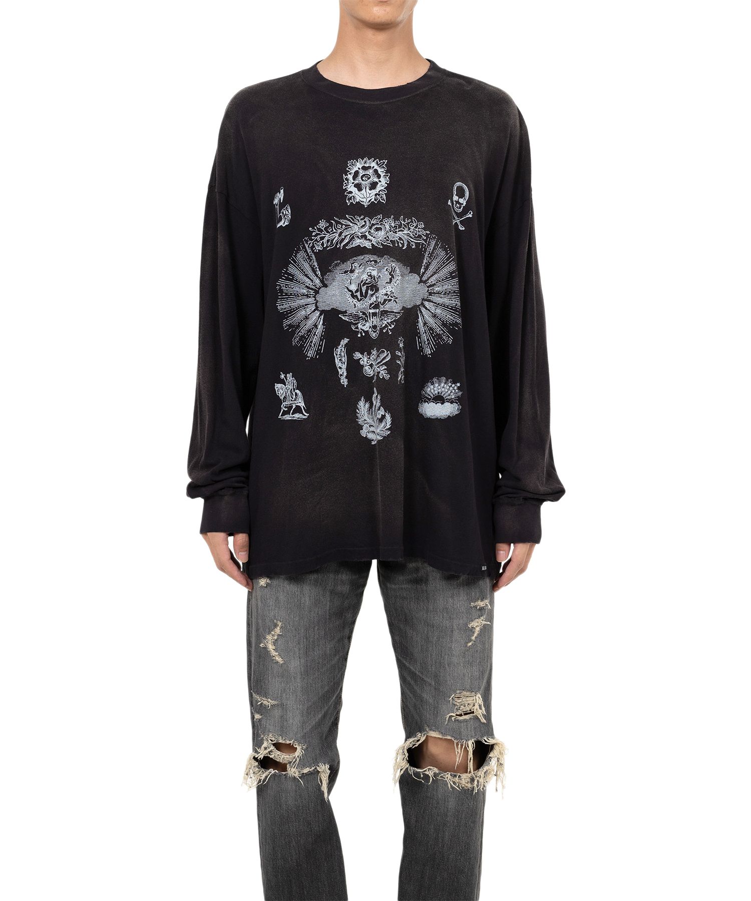 “ADVERTISING ART” Distressed L/S T-shirt