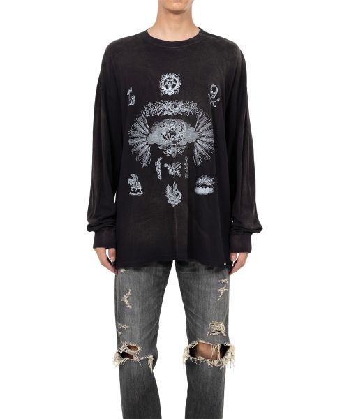 “ADVERTISING ART” Distressed L/S T-shirt