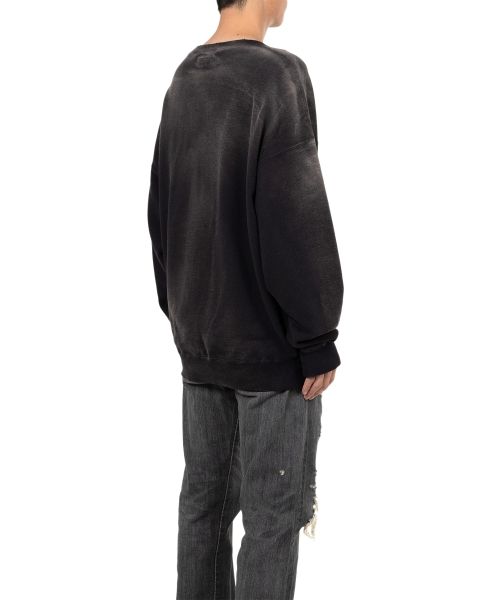 Distressed Henry Neck Sweatshirt