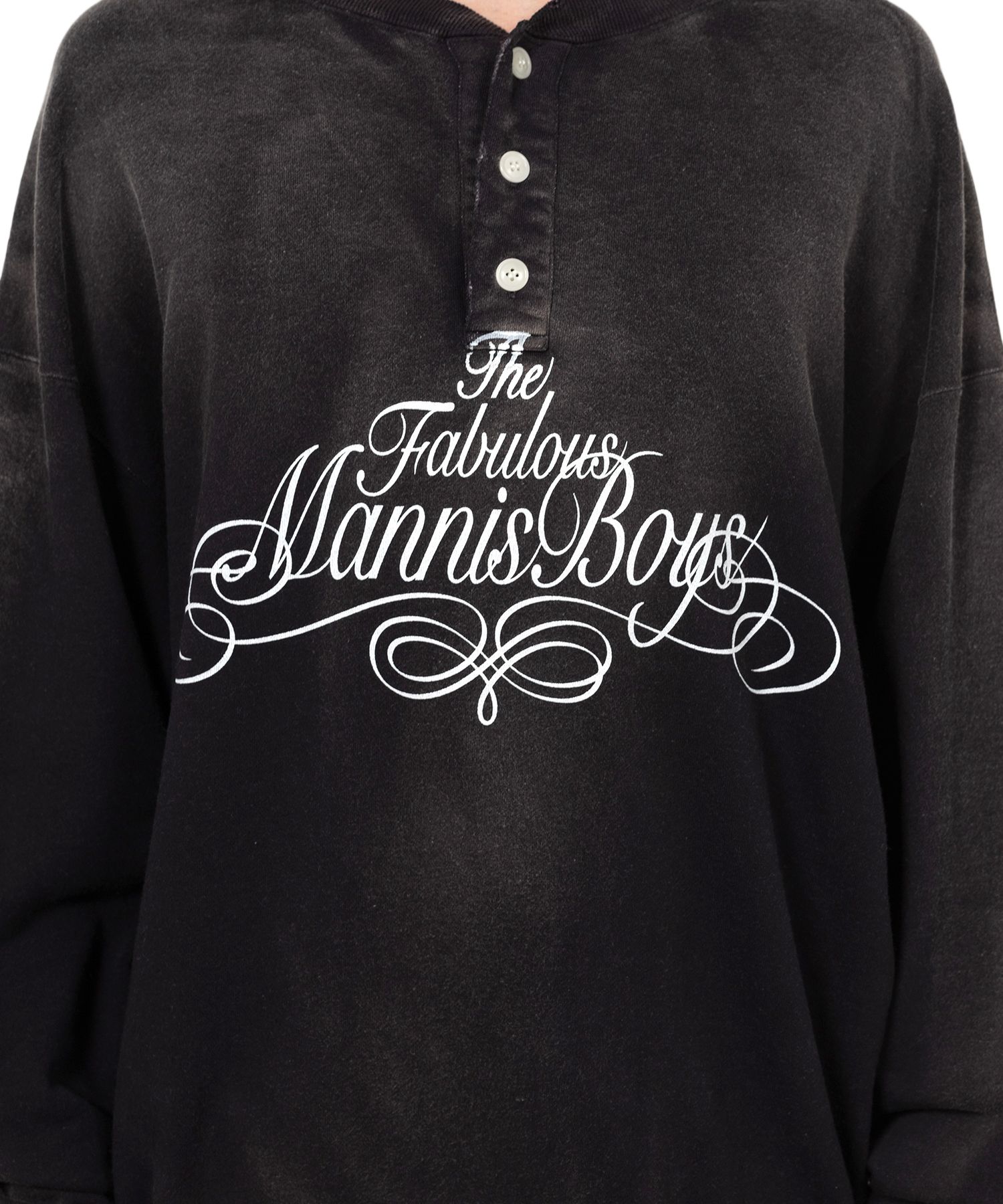 Distressed Henry Neck Sweatshirt