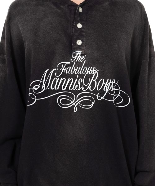 Distressed Henry Neck Sweatshirt