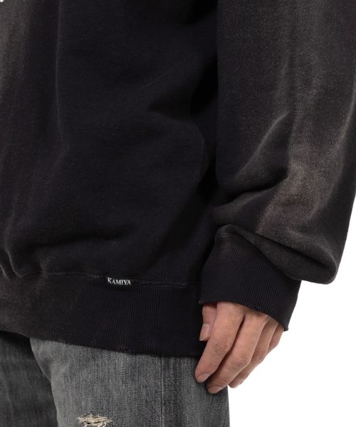 Distressed Henry Neck Sweatshirt