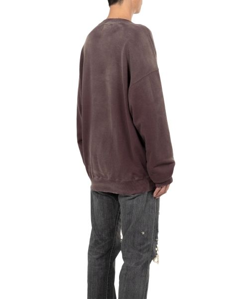 Distressed Henry Neck Sweatshirt