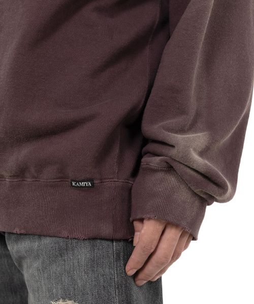 Distressed Henry Neck Sweatshirt