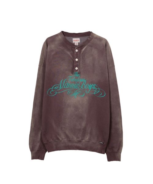 Distressed Henry Neck Sweatshirt