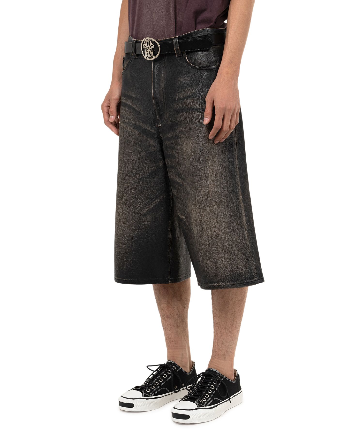 Leather Bermuda Pants