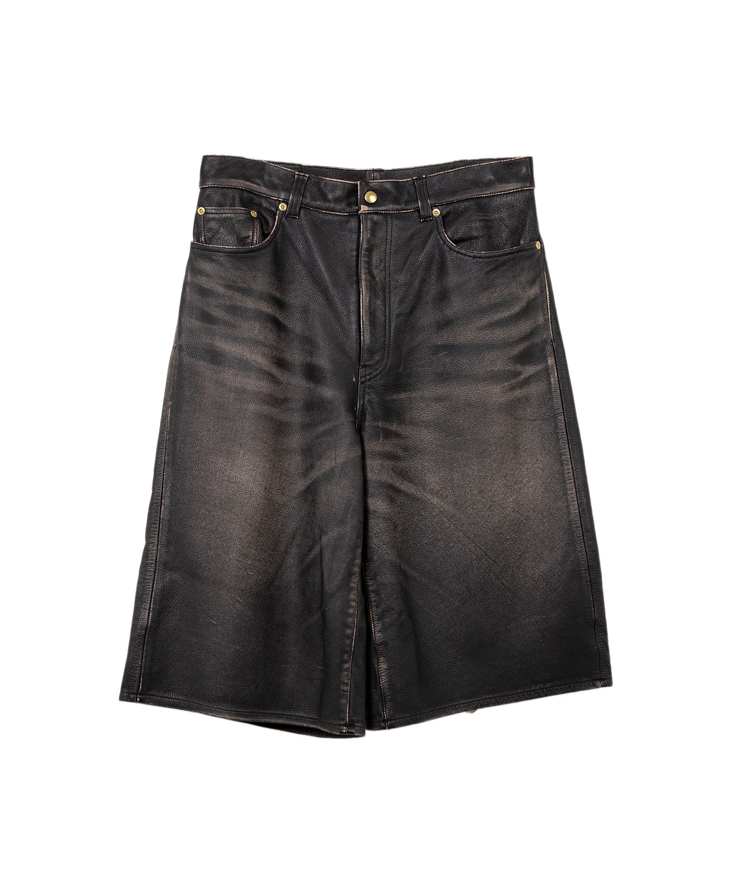 Leather Bermuda Pants