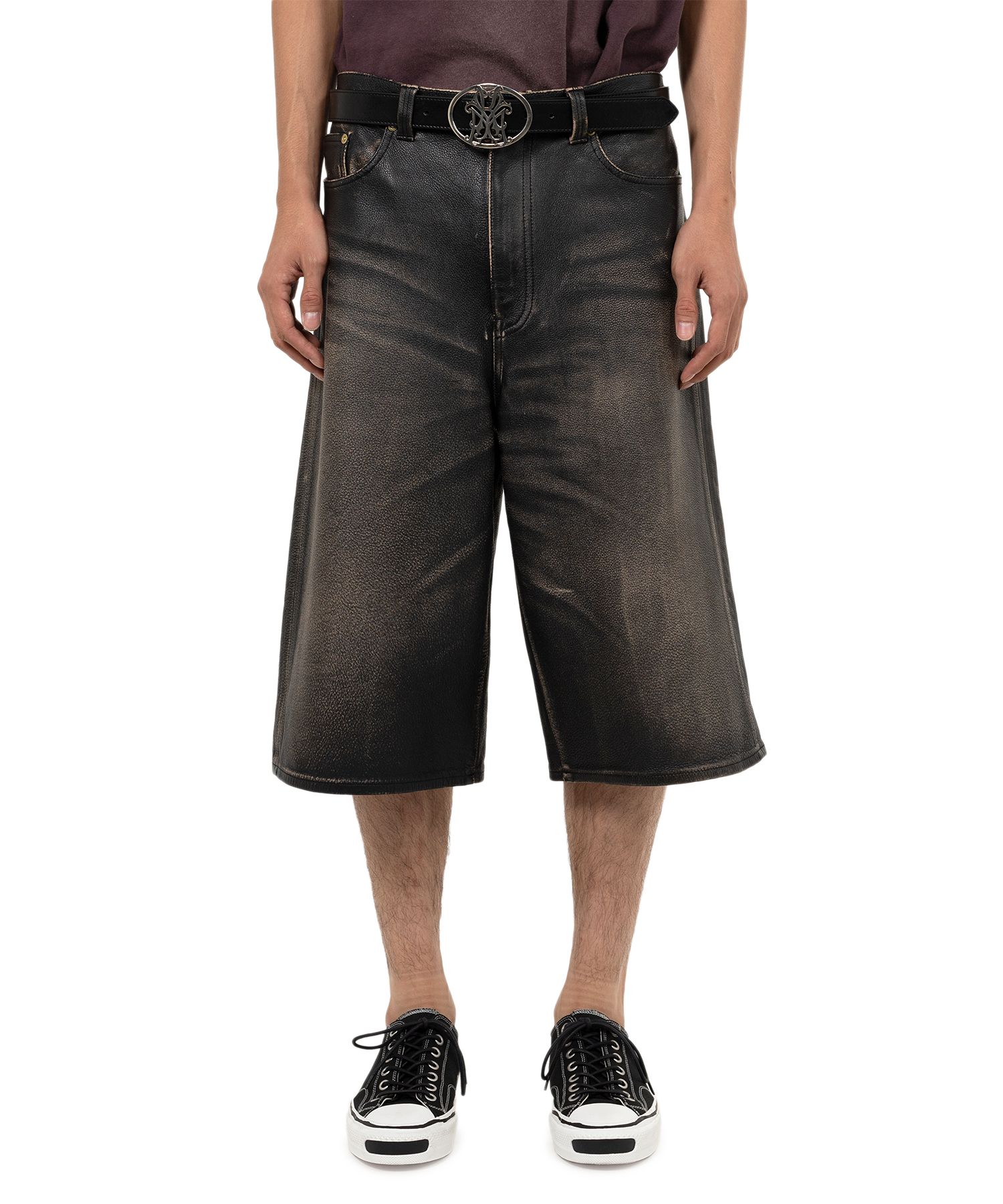 Leather Bermuda Pants