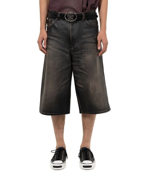 Leather Bermuda Pants