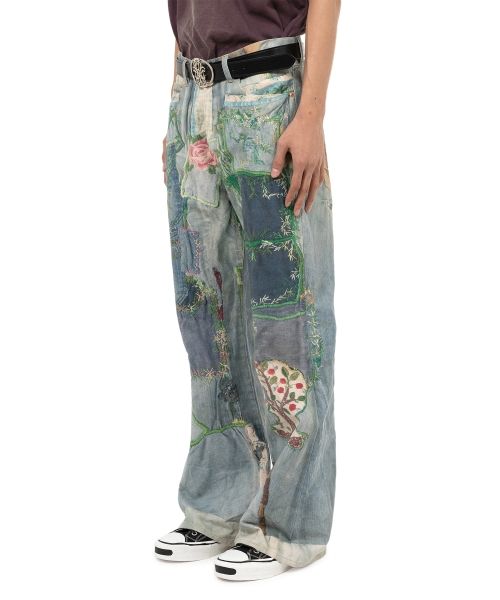 Trompe L’oeil Print Denim Pants