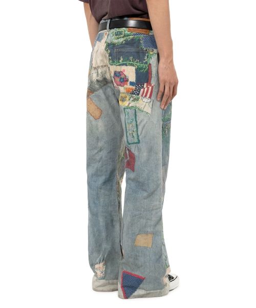 Trompe L’oeil Print Denim Pants