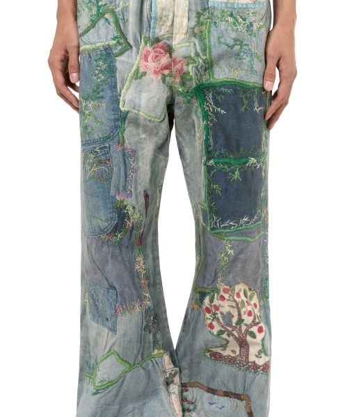 Trompe L’oeil Print Denim Pants