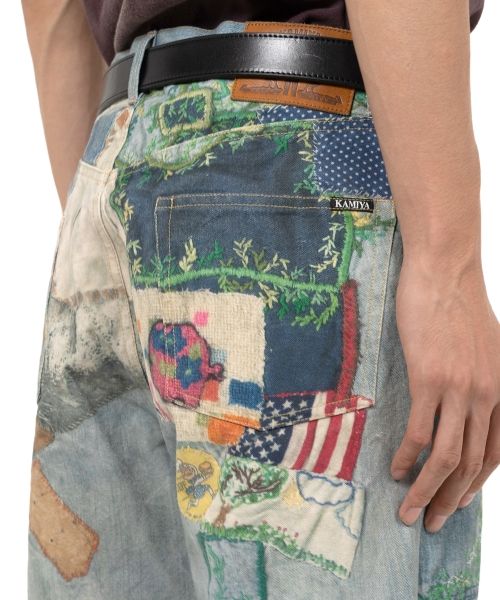 Trompe L’oeil Print Denim Pants
