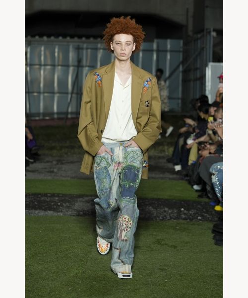 Trompe L’oeil Print Denim Pants