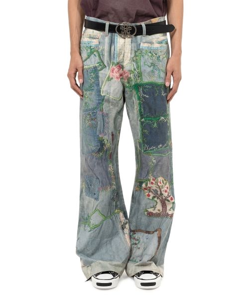 Trompe L’oeil Print Denim Pants
