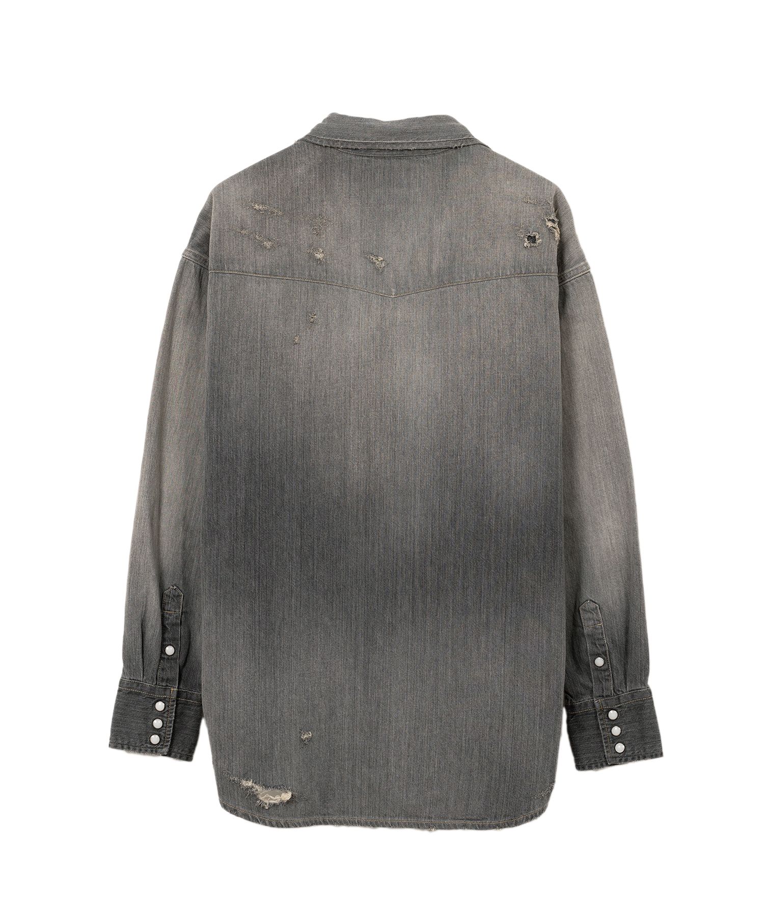 KAMIYA 25ss WIRE DENIM SHIRT GREY